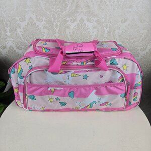 Olivet Intl 3 Piece Slumber Set Pink Unicorn Pattern Tent Sleeping Bag & Duffel